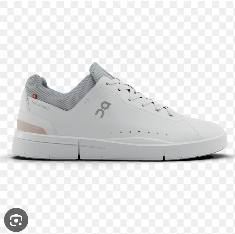 On Running The Roger Low-Top Sneakers in White with Light Gray and Beige Accents